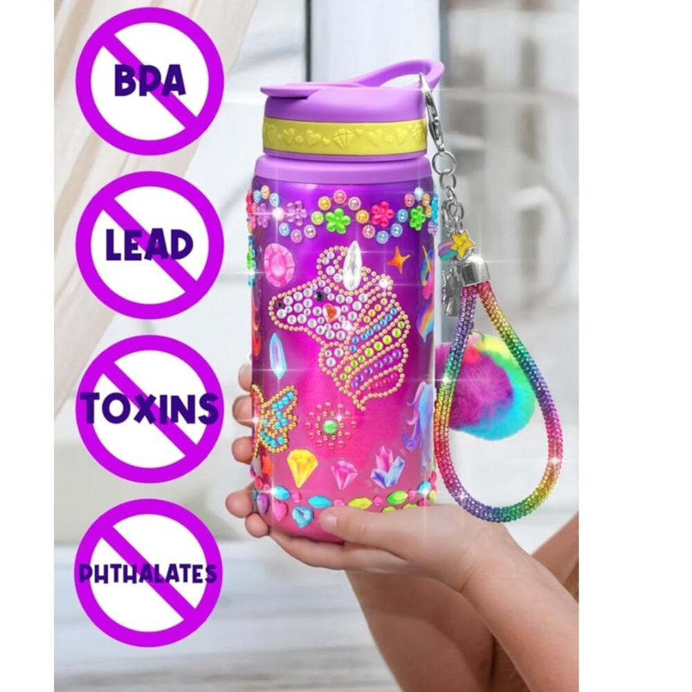 PURPLE LADYBUG Decorate Your Own Water Bottle Kit for Girls